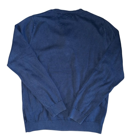 UGLY CHRISTMAS SWEATER MENS MEDIUM MOSSIMO ELF THIN BLUE SWEATER W/BELLS - Picture 3 of 5